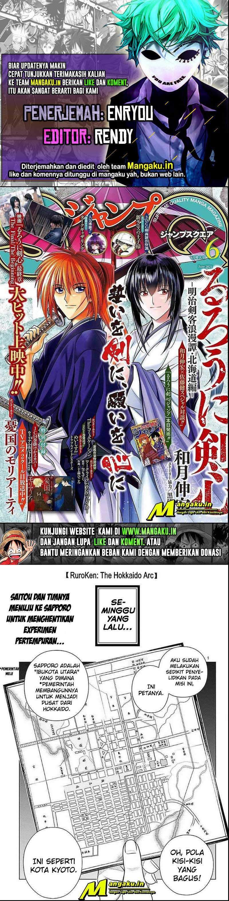 Baca Komik Rurouni Kenshin: Meiji Kenkaku Romantan – Hokkaido-hen Chapter 36 Gambar 1