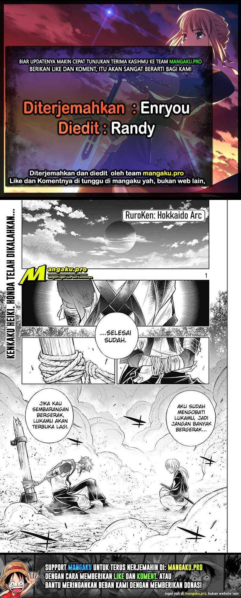 Baca Komik Rurouni Kenshin: Meiji Kenkaku Romantan – Hokkaido-hen Chapter 34 Gambar 1