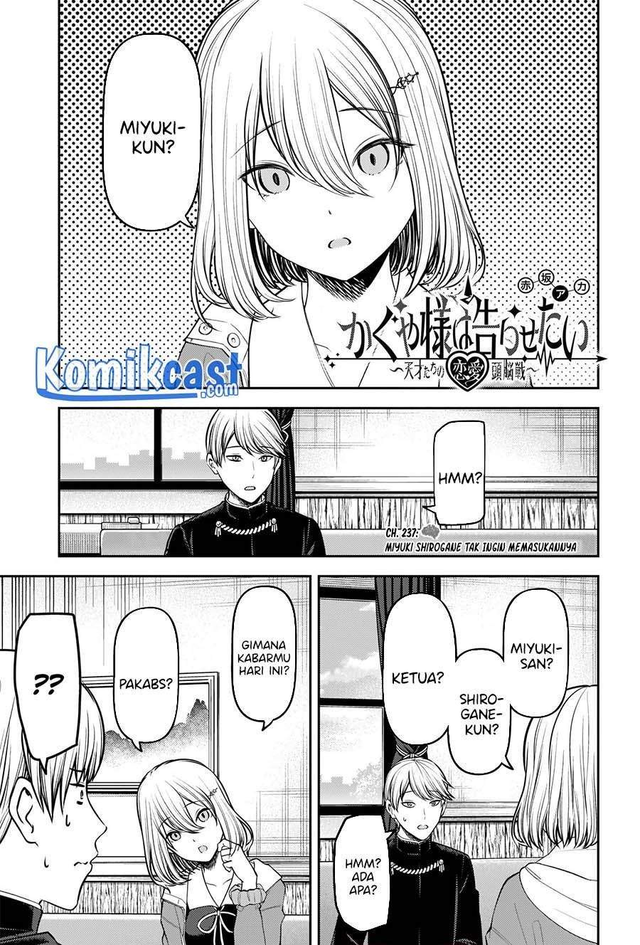 Baca Komik Kaguya-sama wa Kokurasetai – Tensai-tachi no Renai Zunousen Chapter 237 Gambar 1