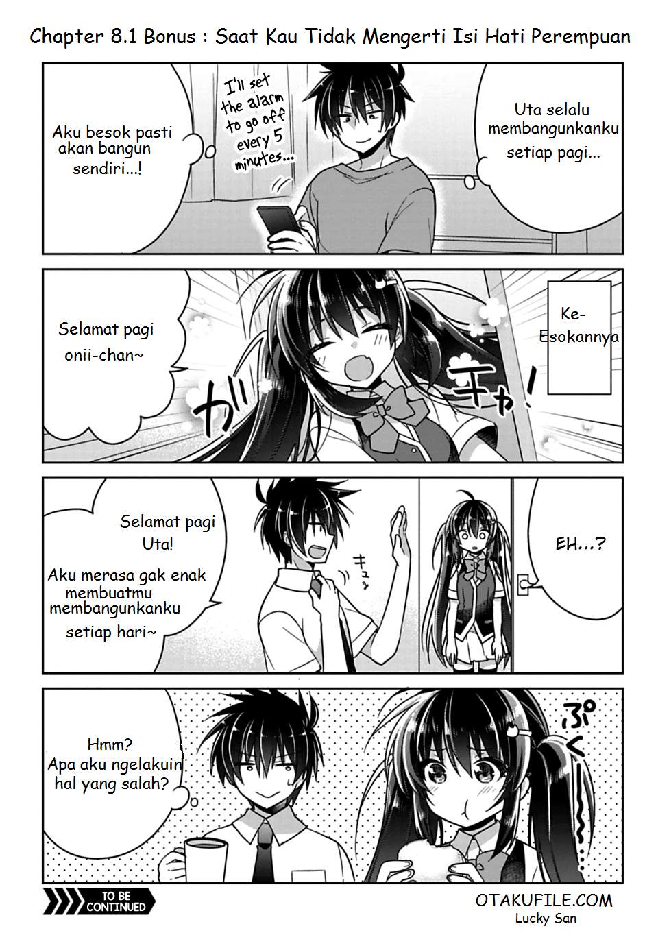 Baca Komik Siscon Ani to Brocon Imouto ga Shoujiki ni Nattara Chapter 8.1 Gambar 1