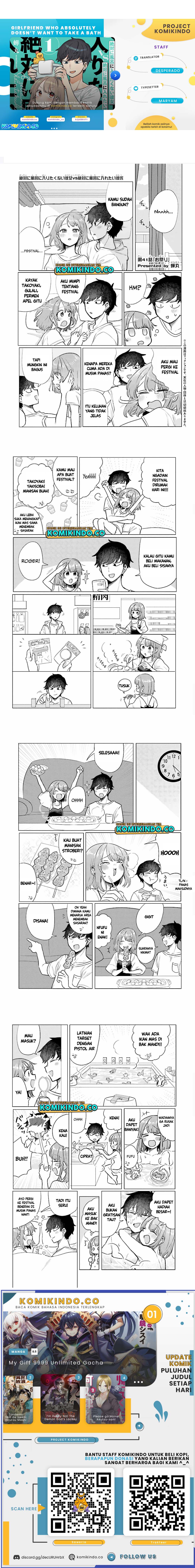 Baca Komik Girlfriend Who Absolutely Doesn’t Want to Take a Bath VS Boyfriend Who Absolutely Wants Her to Take a Bath Chapter 41 Gambar 1