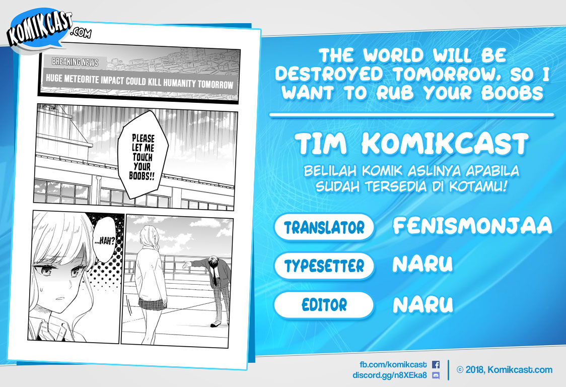 Baca Komik The World Will Be Destroyed Tomorrow, so I Want to Rub Your Boobs Chapter 9 Gambar 1