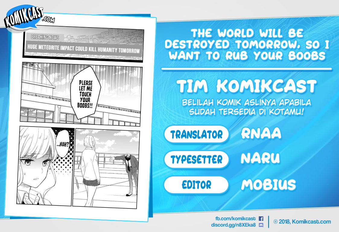 Baca Komik The World Will Be Destroyed Tomorrow, so I Want to Rub Your Boobs Chapter 8 Gambar 1