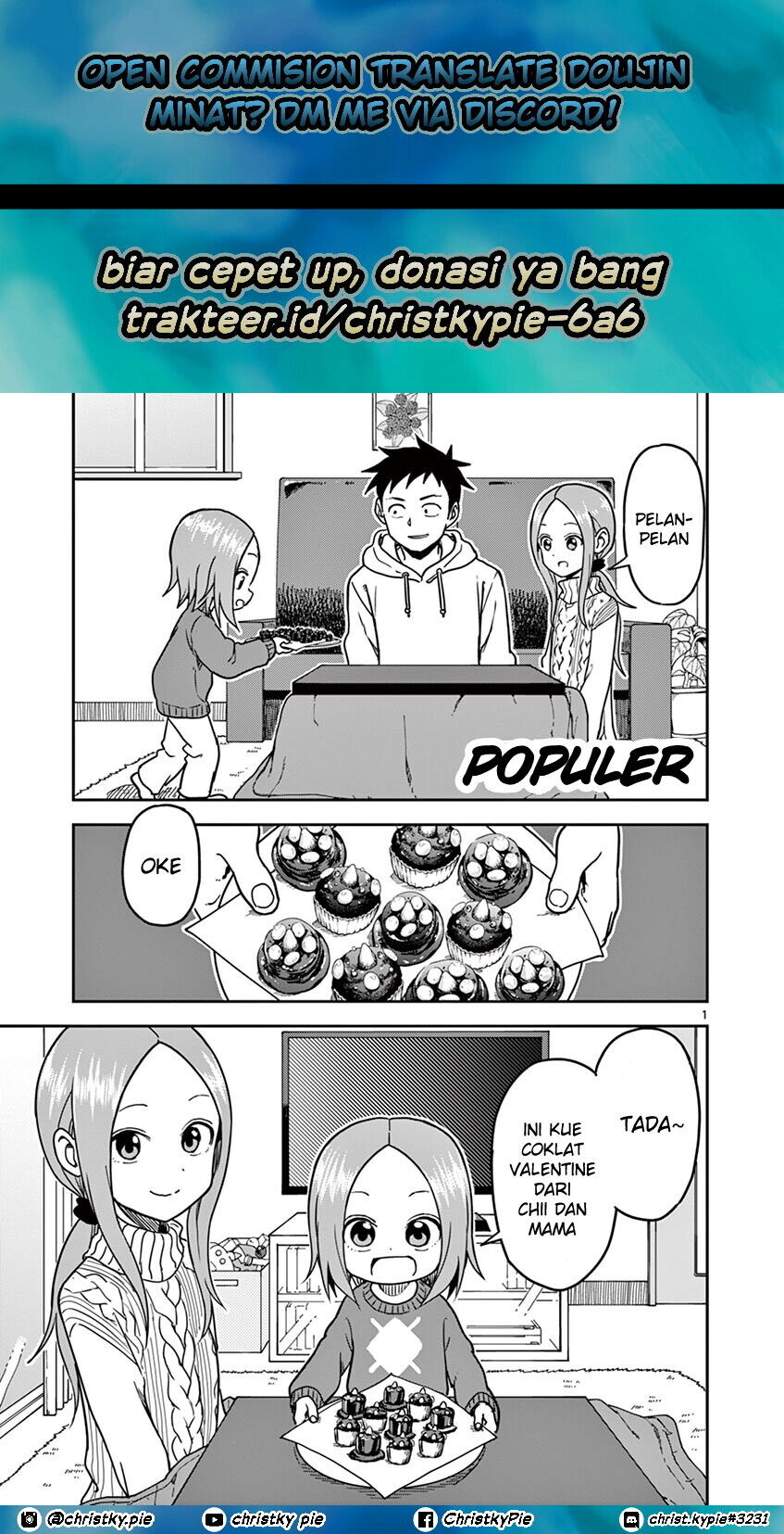 Baca Komik Karakai Jouzu no (Moto) Takagi-san Chapter 122 Gambar 1