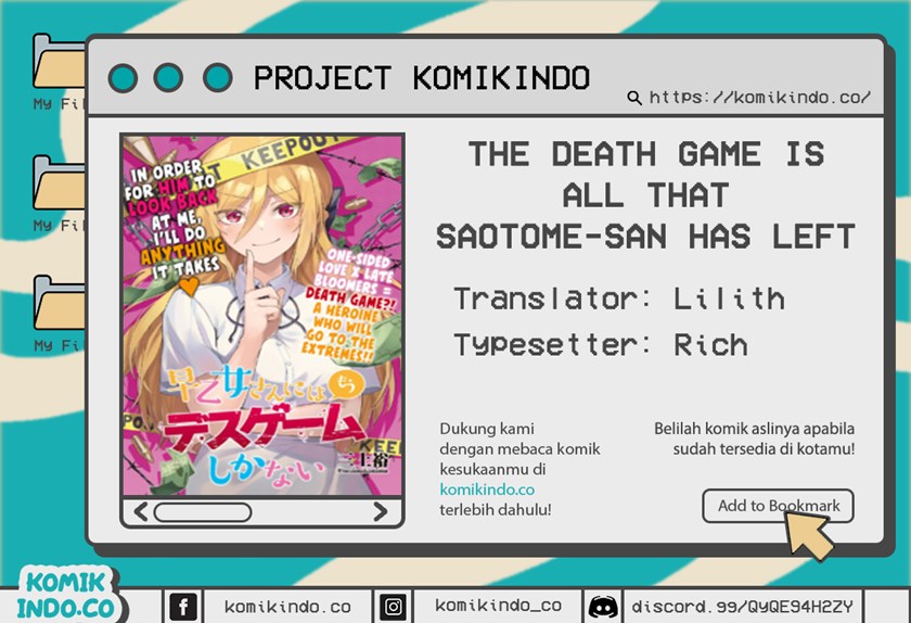 Baca Komik The Death Game Is All That Saotome-san Has Left Chapter 8 Gambar 1