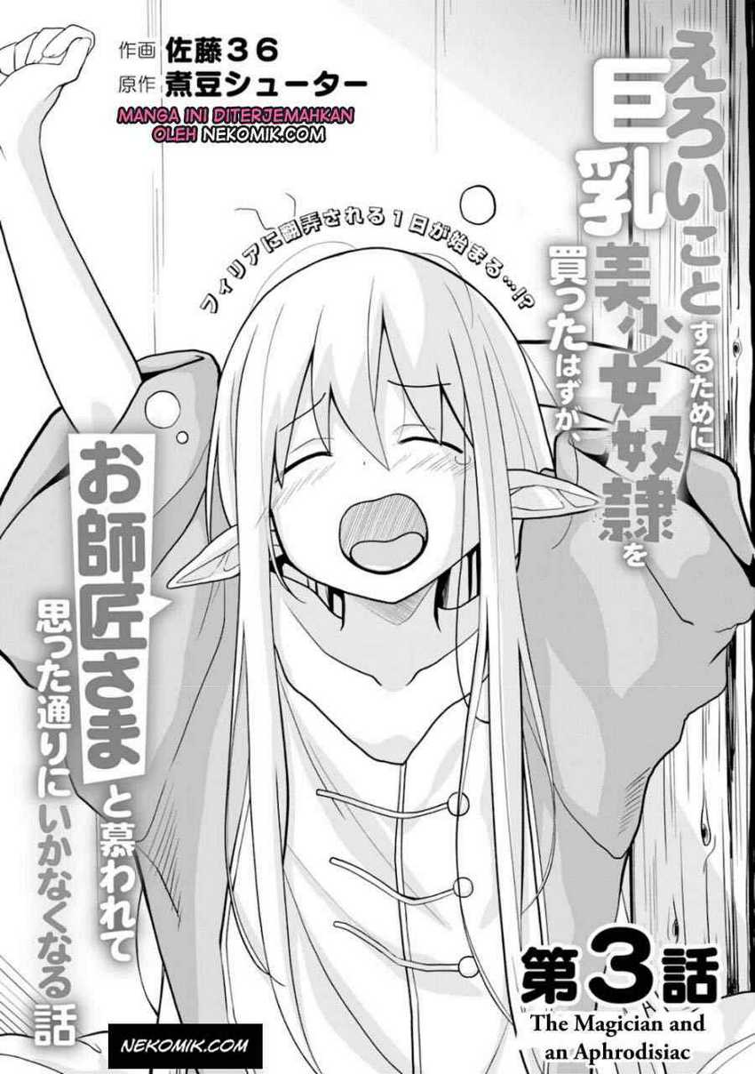 Eroi Koto Suru Tame ni Kyonyuu Bishoujo Dorei o Katta Hazu ga, Oshishou-sama to Shitawa Rete Omotta Toori ni Ikanaku Naru Hanashi Chapter 3 Gambar 4