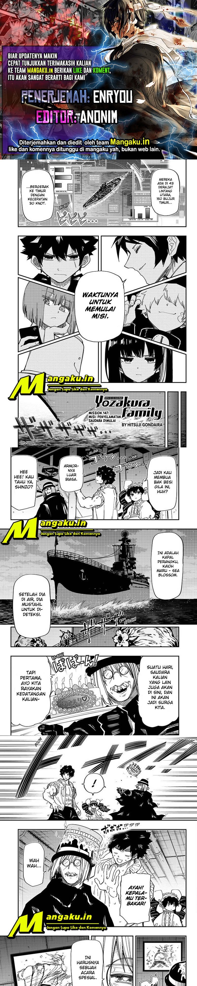 Baca Komik Mission: Yozakura Family Chapter 147 Gambar 1