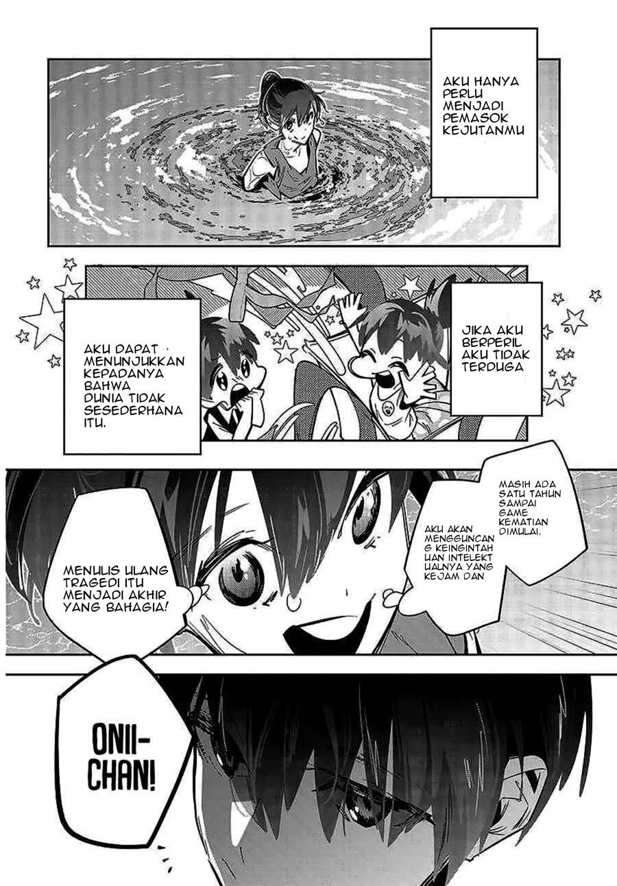 I Reincarnated as the Little Sister of a Death Game Manga’s Murder Mastermind and Failed Chapter 1 Gambar 46