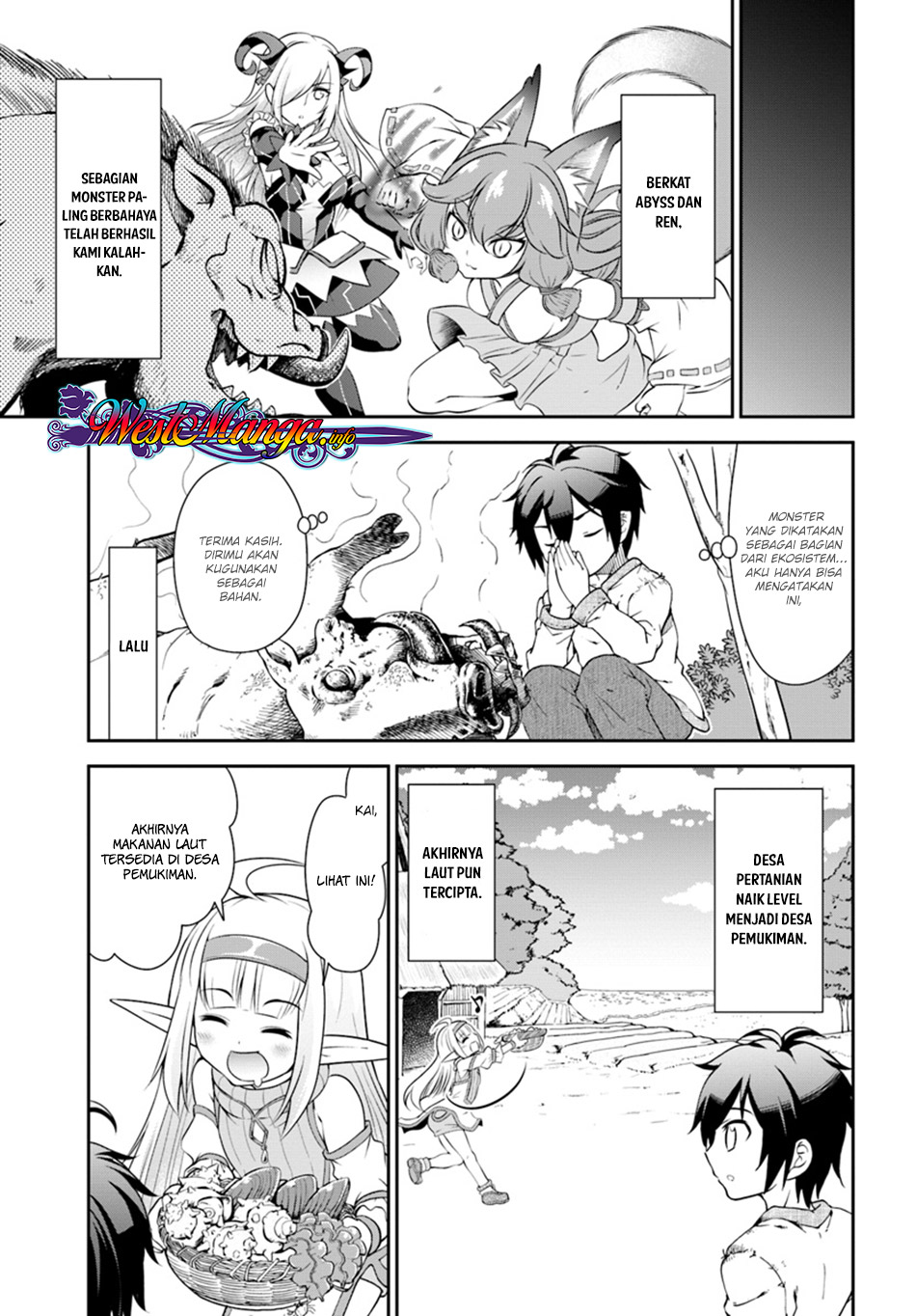 Tenohira Kaitakumura de Isekai Kenkouki ~Fueteku Yome-tachi to Nonbiri Mujintou Raifu~ Chapter 9 Gambar 9