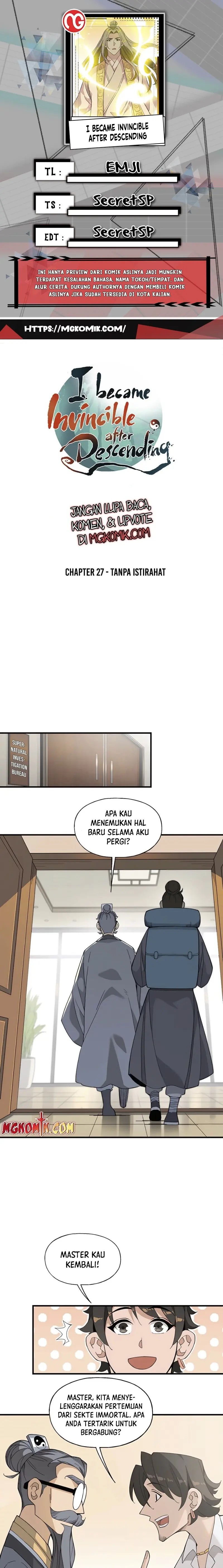 Baca Komik I Became Invincible After Descending Chapter 27 Gambar 1