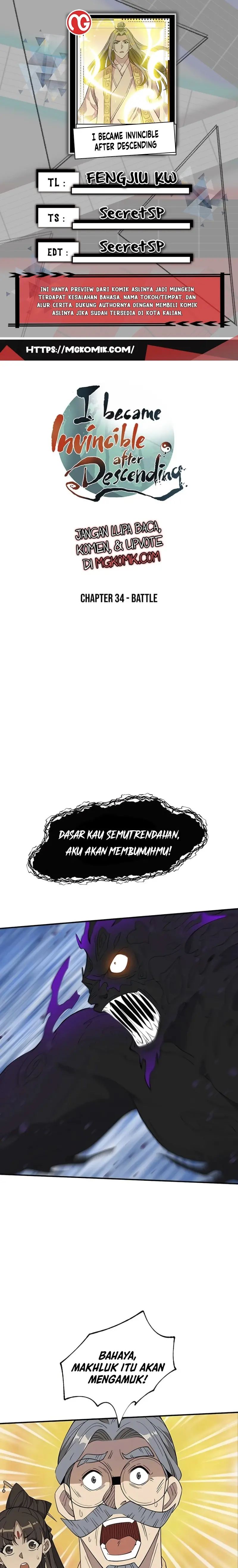 Baca Komik I Became Invincible After Descending Chapter 34 Gambar 1