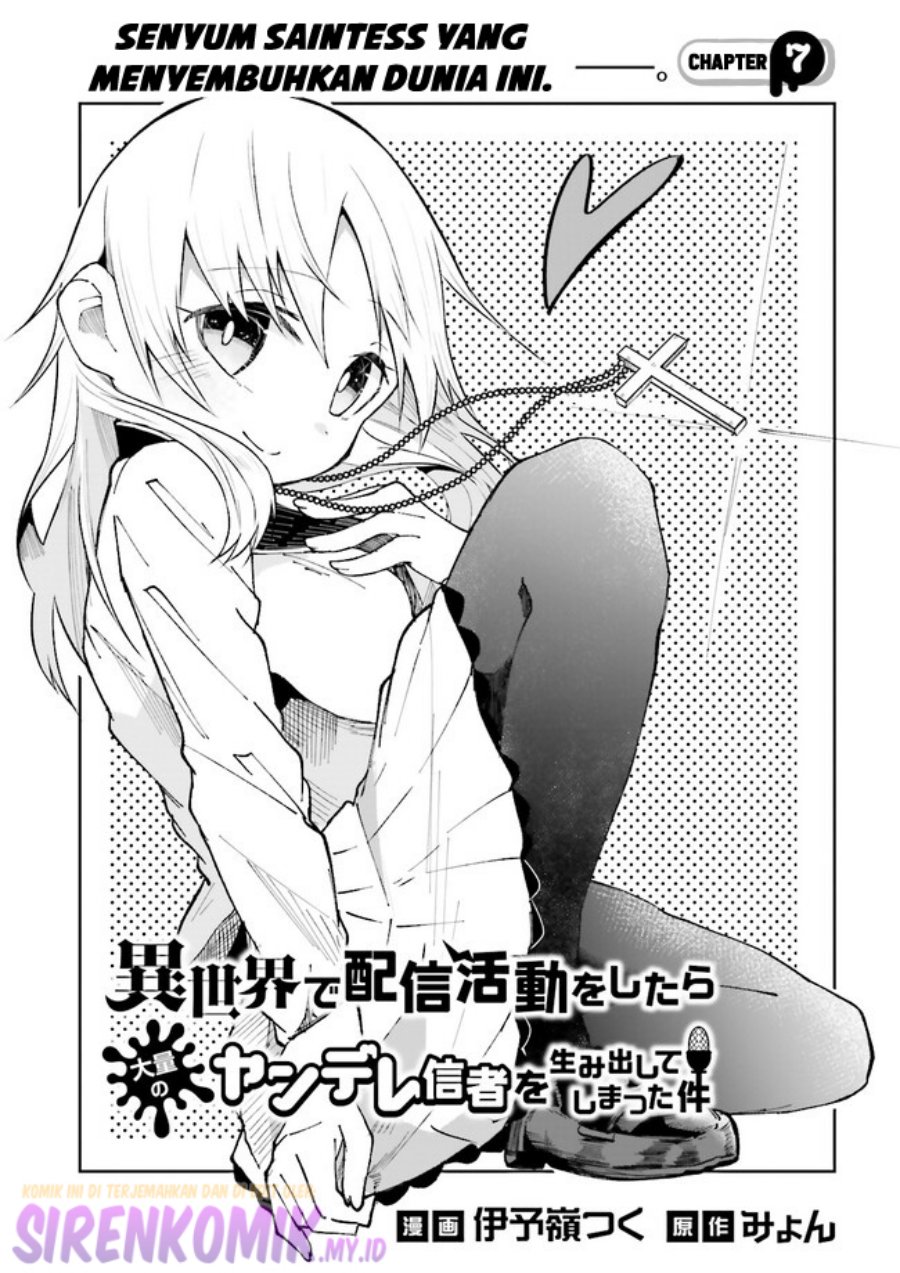 Baca Manga Isekai de Haishin Katsudou wo Shitara Tairyou no Yandere Shinja wo Umidashite Shimatta Ken Chapter 7 Gambar 2