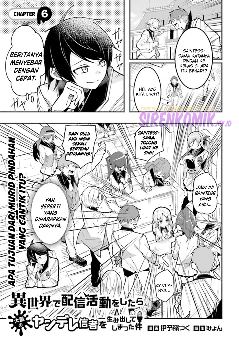 Baca Manga Isekai de Haishin Katsudou wo Shitara Tairyou no Yandere Shinja wo Umidashite Shimatta Ken Chapter 6 Gambar 2