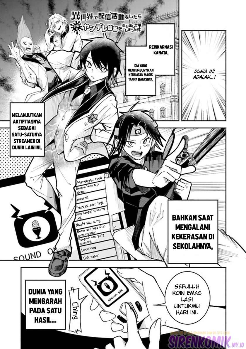 Baca Manga Isekai de Haishin Katsudou wo Shitara Tairyou no Yandere Shinja wo Umidashite Shimatta Ken Chapter 2 Gambar 2
