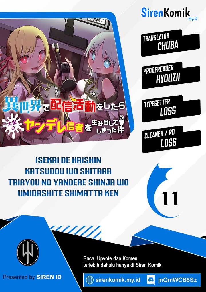 Baca Komik Isekai de Haishin Katsudou wo Shitara Tairyou no Yandere Shinja wo Umidashite Shimatta Ken Chapter 11 Gambar 1