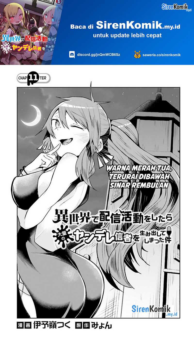 Baca Manga Isekai de Haishin Katsudou wo Shitara Tairyou no Yandere Shinja wo Umidashite Shimatta Ken Chapter 11 Gambar 2