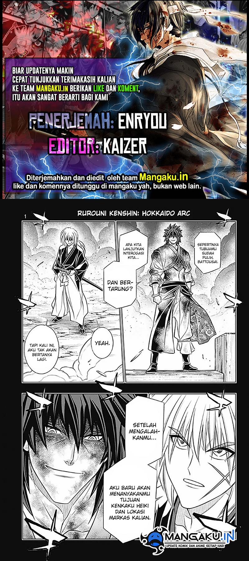 Baca Komik Rurouni Kenshin: Meiji Kenkaku Romantan – Hokkaido-hen Chapter 51 Gambar 1