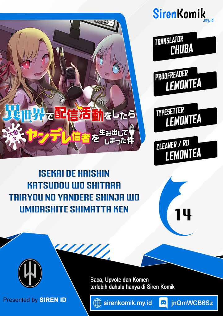 Baca Komik Isekai de Haishin Katsudou wo Shitara Tairyou no Yandere Shinja wo Umidashite Shimatta Ken Chapter 14 Gambar 1