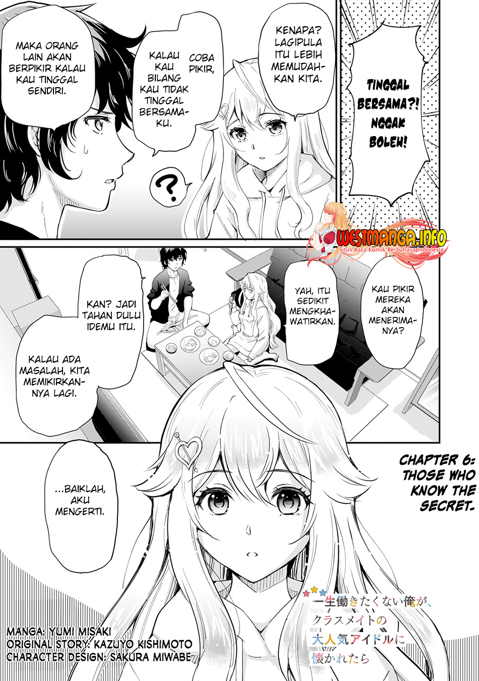 Baca Manga Isshou Hatarakitakunai Ore ga Classmate no Daininki Idol ni Natsukaretara Chapter 6 Gambar 2