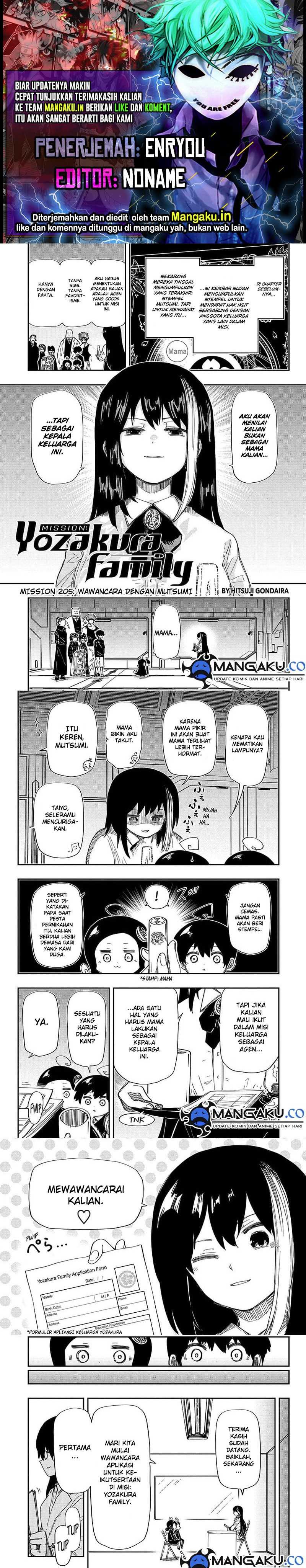 Baca Komik Mission: Yozakura Family Chapter 205 Gambar 1