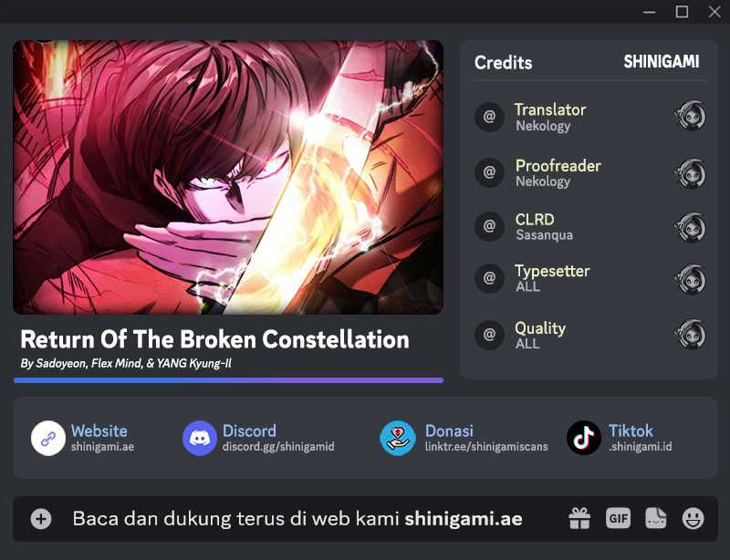 Baca Komik Return of the Broken Constellation Chapter 108 Gambar 1