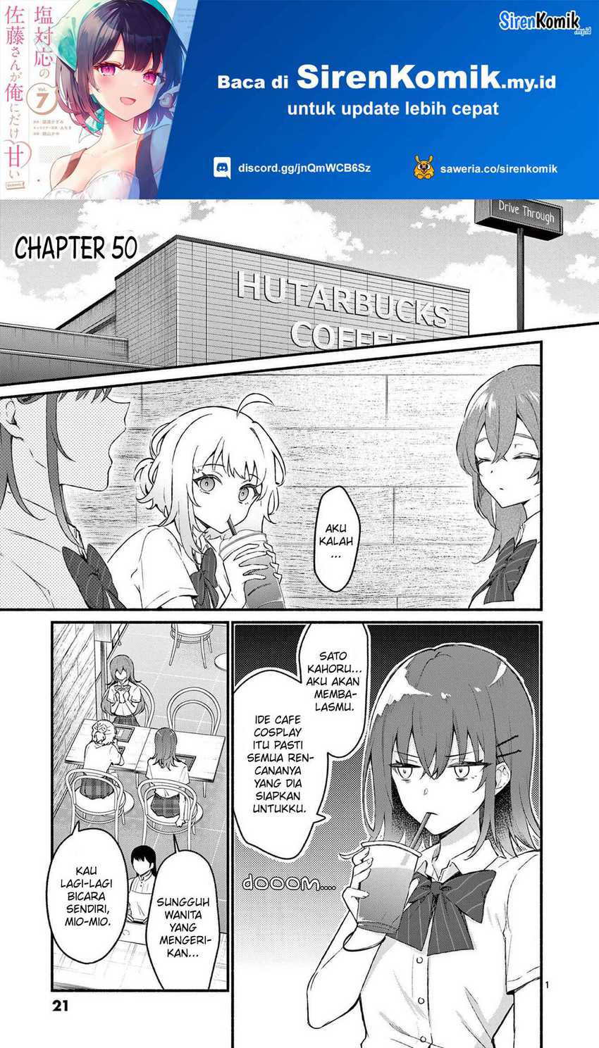 Baca Manga Shiotaiou no Sato-san ga Ore ni dake Amai Chapter 50 Gambar 2