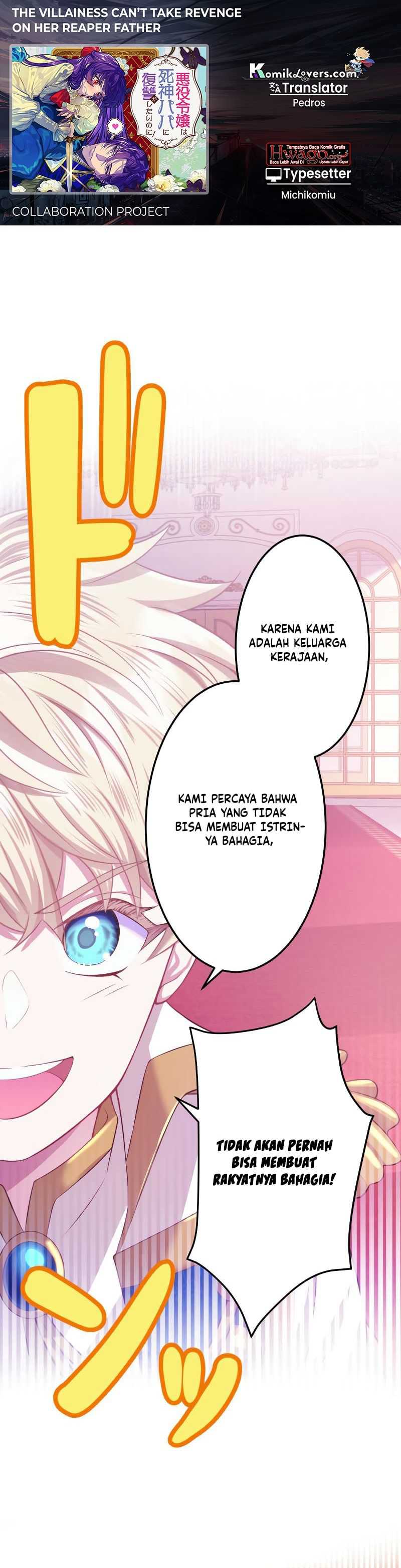Baca Komik The Villainess Can’t Take Revenge on Her Reaper Father Chapter 6 Gambar 1