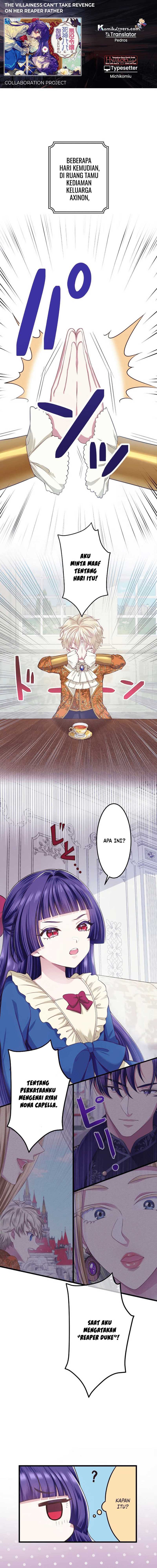 Baca Komik The Villainess Can’t Take Revenge on Her Reaper Father Chapter 4 Gambar 1