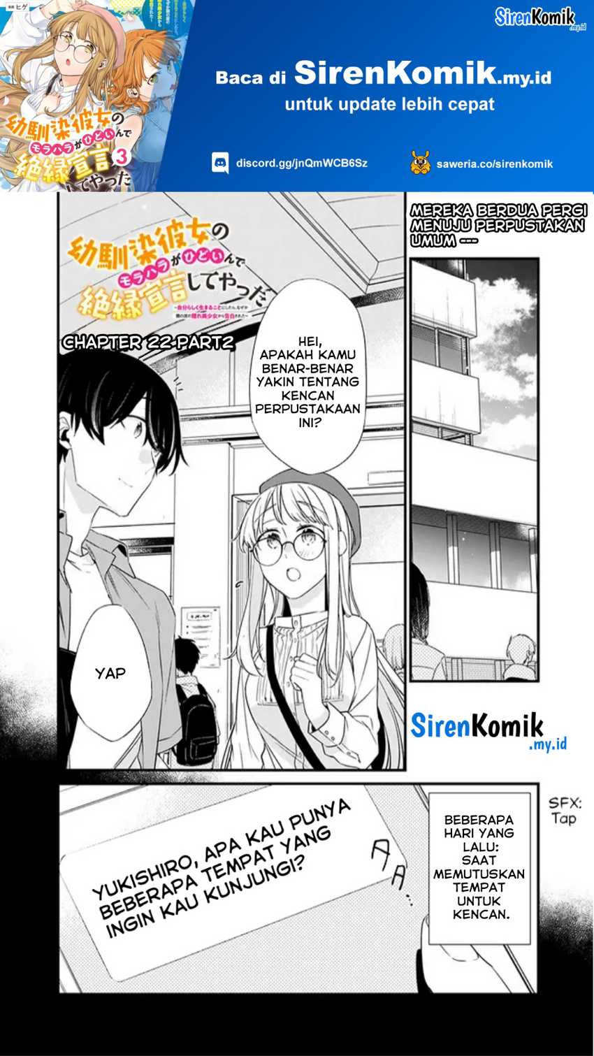 Baca Manga Osananajimi Kanojo no Morahara ga Hidoin de Zetsuen Sengen shite Yatta Chapter 22.2 Gambar 2