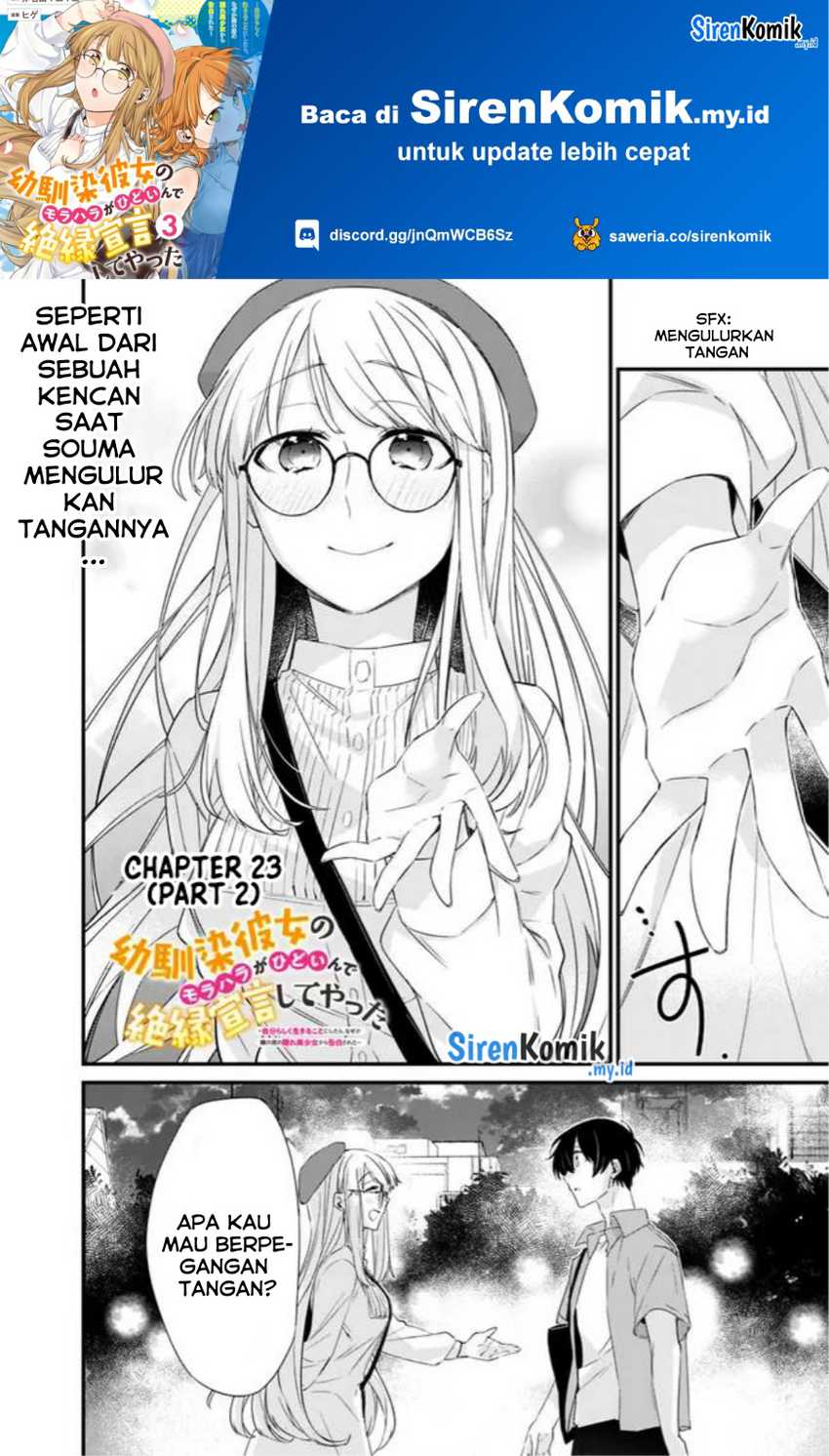 Baca Manga Osananajimi Kanojo no Morahara ga Hidoin de Zetsuen Sengen shite Yatta Chapter 23.2 Gambar 2