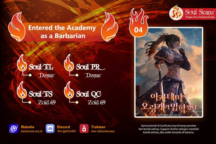 Baca Komik Entered the Academy as a Barbarian Chapter 4 Gambar 1
