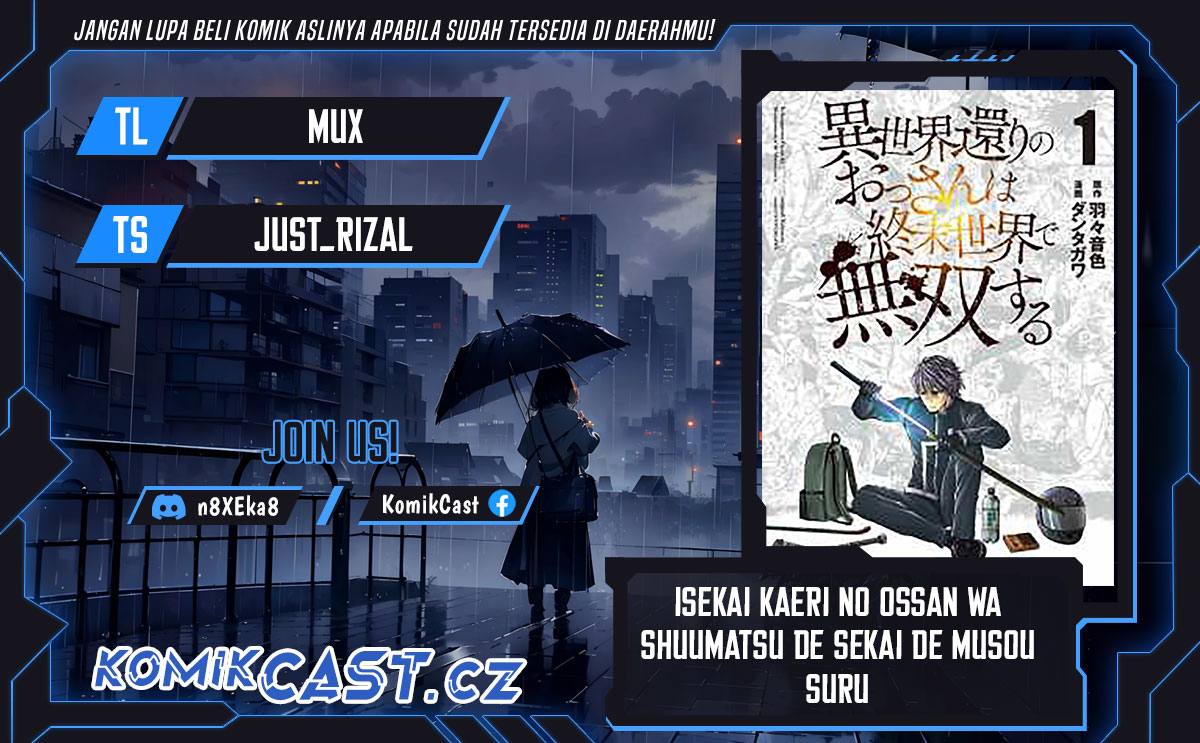 Baca Komik Isekai Kaeri no Ossan wa Shuumatsu de Sekai de Musou Suru Chapter 15.2 Gambar 1