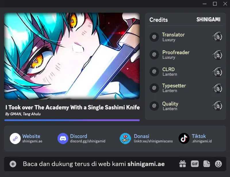 Baca Komik I Took over The Academy With a Single Sashimi Knife Chapter 12 bahasa Indonesia Gambar 1