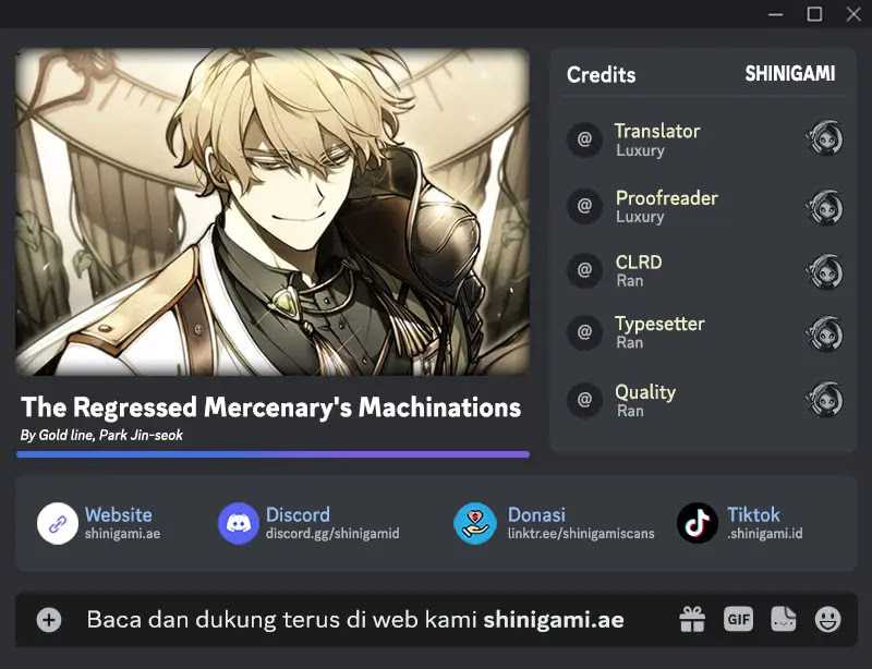 Baca Komik The Regressed Mercenary’s Machinations Chapter 1 bahasa Indonesia Gambar 1