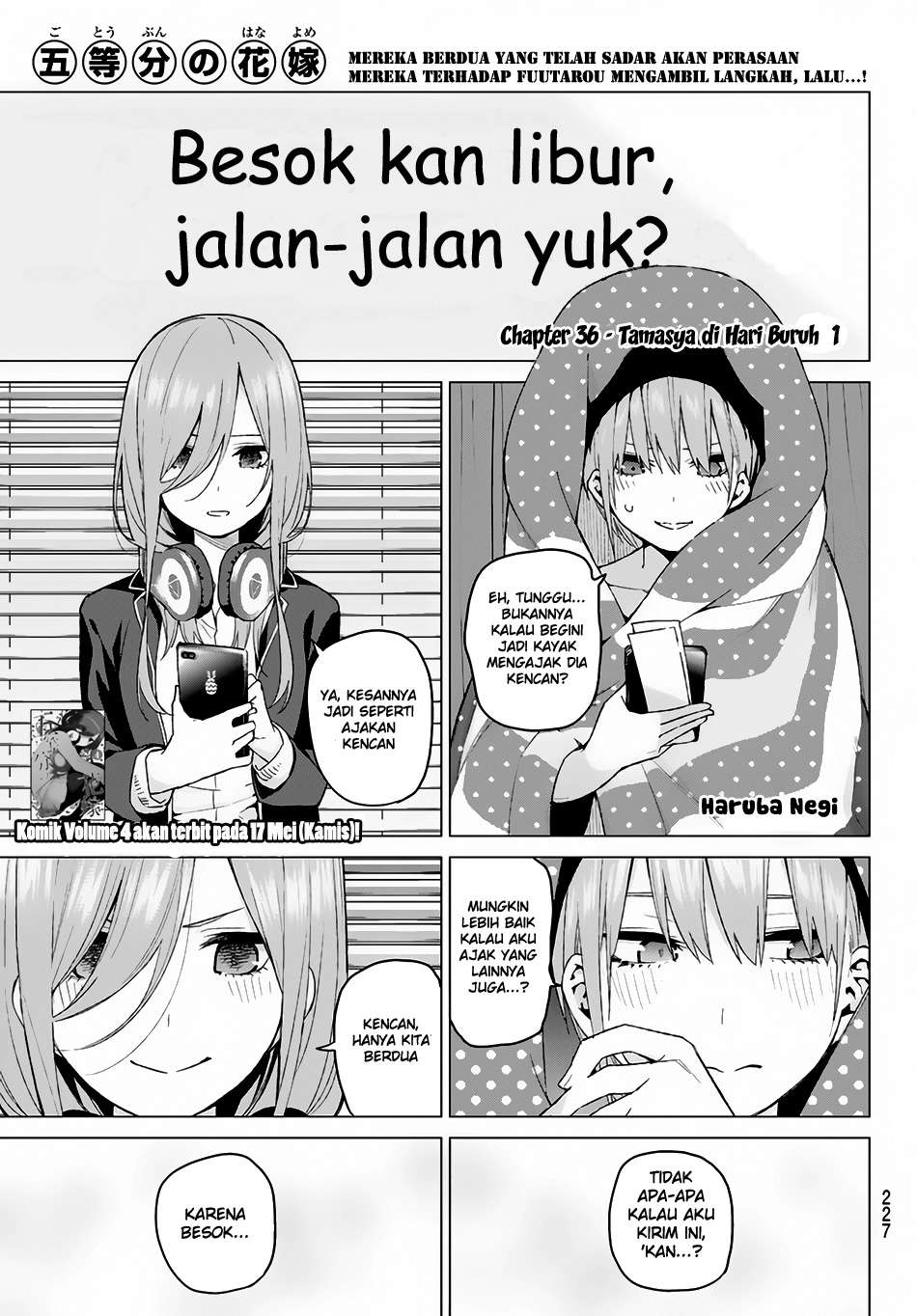 Go-toubun no Hanayome Chapter 36 Gambar 3