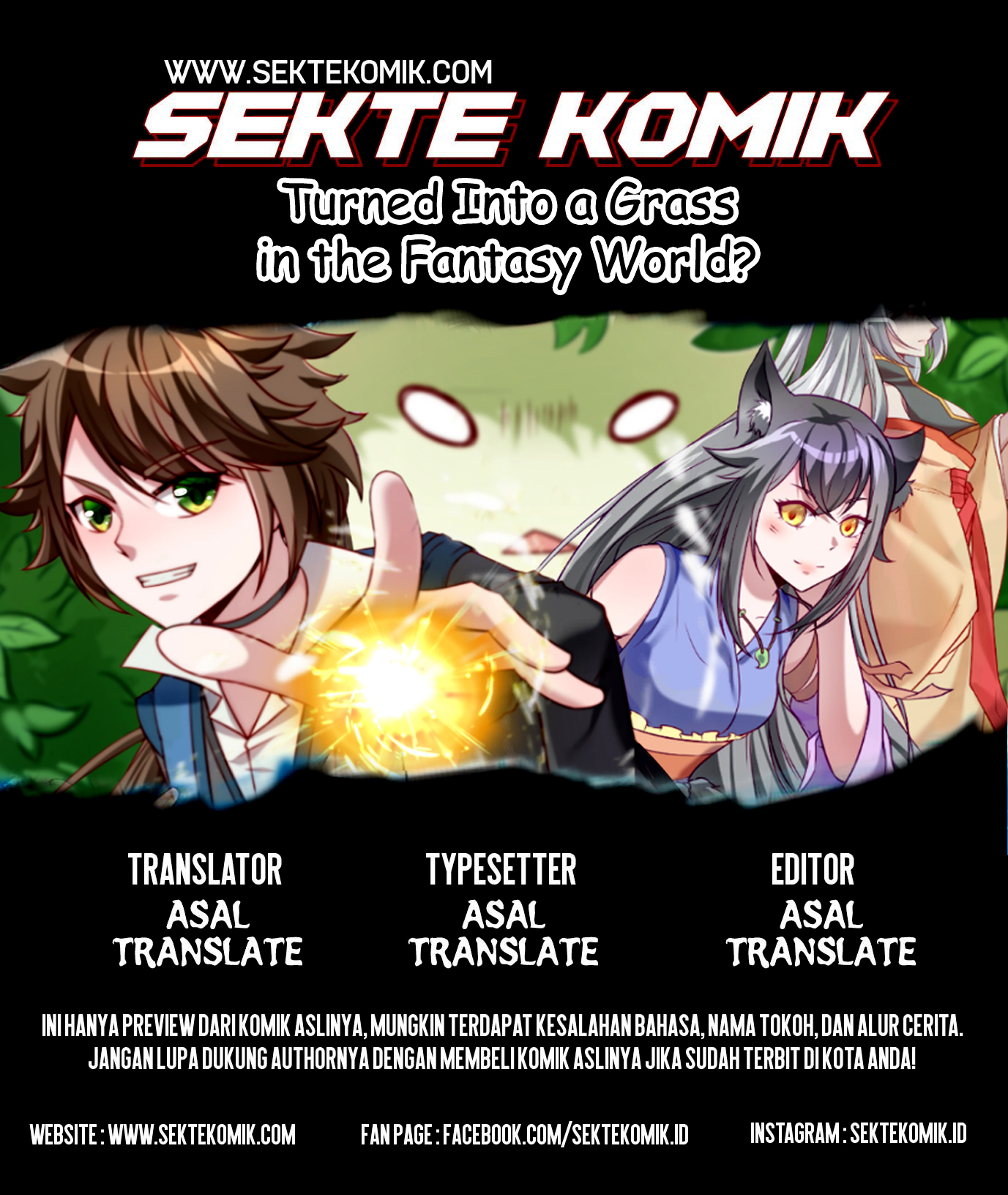 Baca Komik Turned Into a Grass in The Fantasy World? Chapter 1 Gambar 1