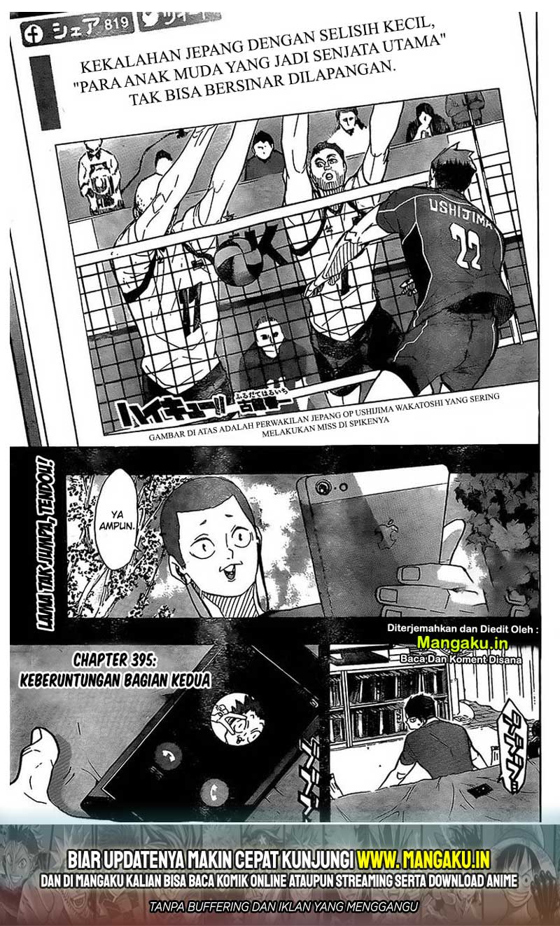 Baca Manga Haikyuu!! Chapter 395 Gambar 2