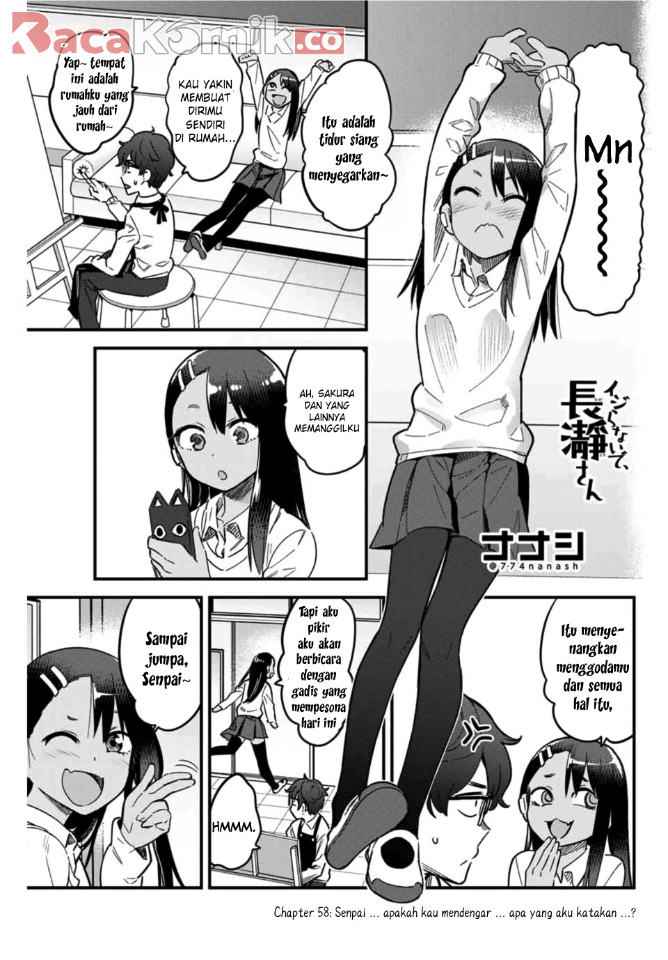 Baca Komik Ijiranaide, Nagatoro-san Chapter 58 Gambar 1