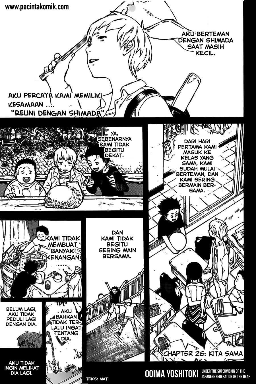 Baca Manga Koe no Katachi Chapter 26 Gambar 2