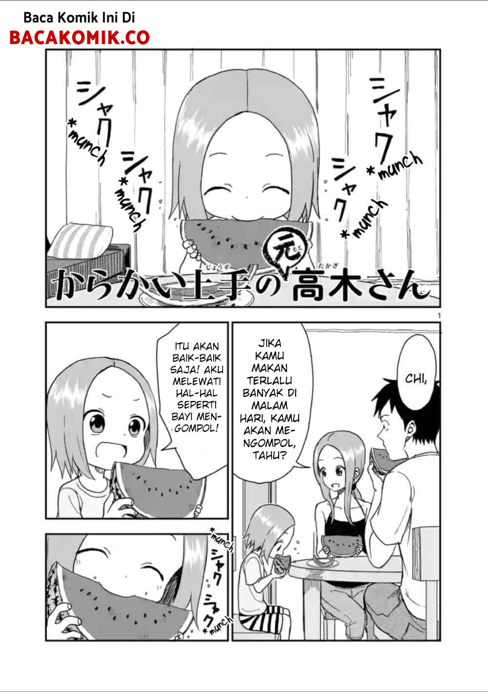 Baca Komik Karakai Jouzu no (Moto) Takagi-san Chapter 55 Gambar 1