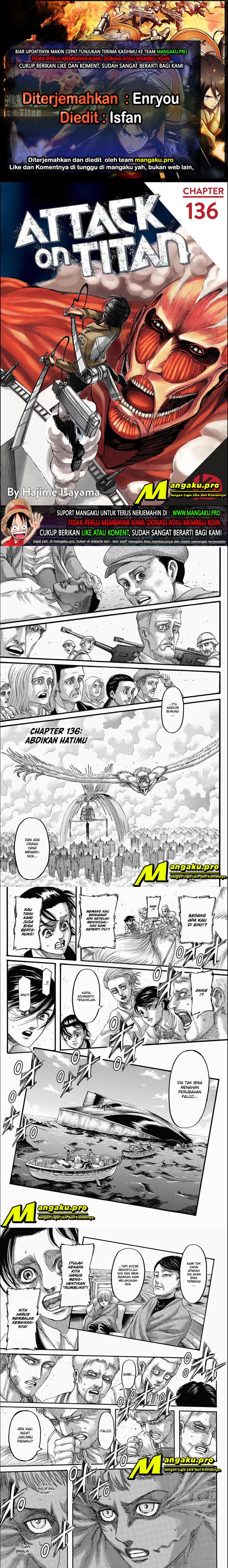 Baca Komik Shingeki no Kyojin Chapter 136.1 Gambar 1