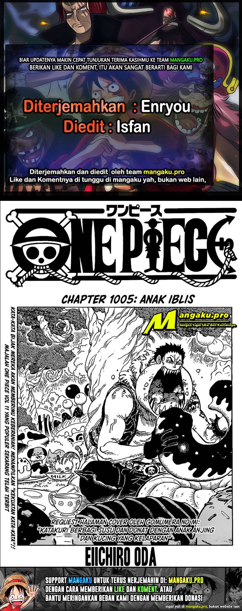 Baca Komik One Piece Chapter 1005 HD Gambar 1