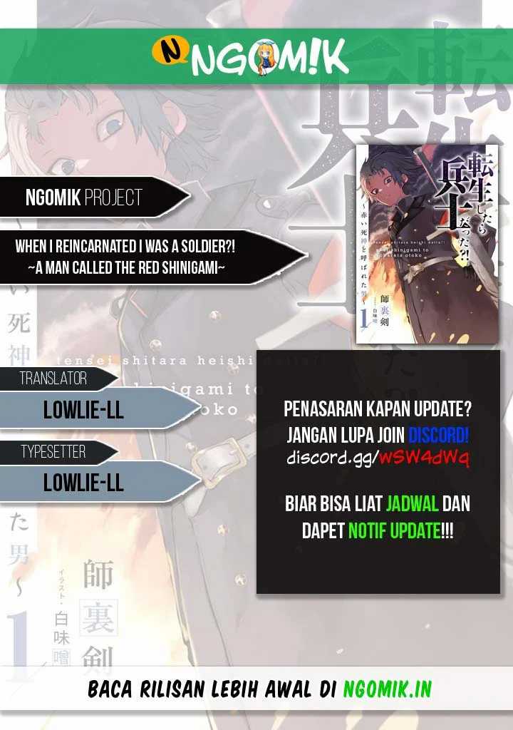 Baca Komik Tensei Shitara Heishi Datta? Akai Shinigami to Yobareta Otoko Chapter 1.3 Gambar 1