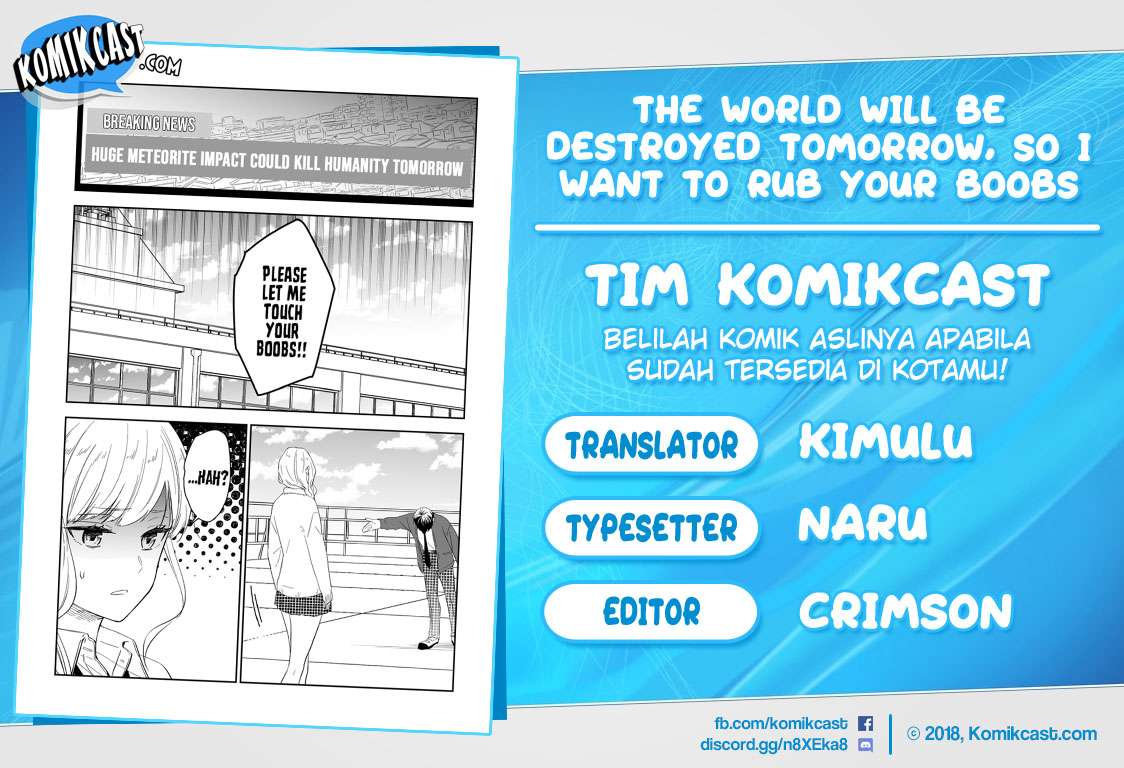Baca Komik The World Will Be Destroyed Tomorrow, so I Want to Rub Your Boobs Chapter 3 Gambar 1